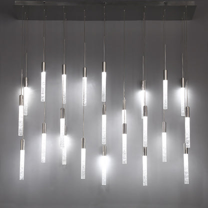 Modern Forms Magic 23 Light 54" Wide LED Linear Multi Light Pendant with Piastra Crystal Shades