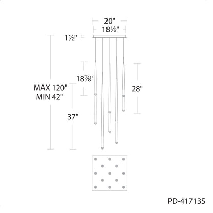 Modern Forms Cascade 13 Light 20" Wide LED Crystal Multi Light Pendant