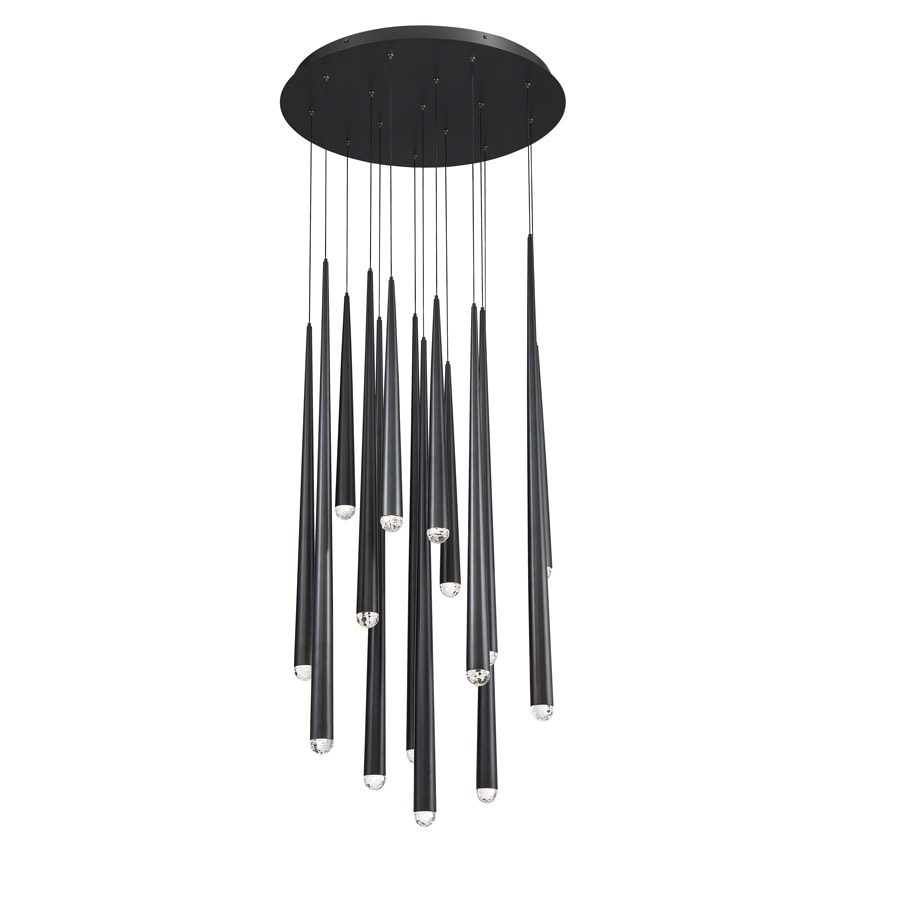 Modern Forms Cascade 15 Light 23" Wide LED Suspended Multi Light Pendant with K-2 Hand Cut Clear Crystal Shades