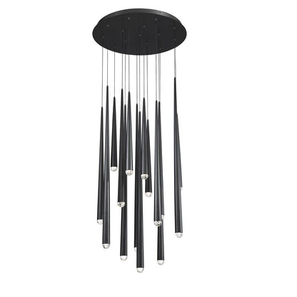 Modern Forms Cascade 15 Light 23" Wide LED Suspended Multi Light Pendant with K-2 Hand Cut Clear Crystal Shades