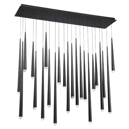 Modern Forms Cascade 23 Light 54" Wide LED Suspended Linear Multi Light Pendant with K-2 Hand Cut Clear Crystal Shades