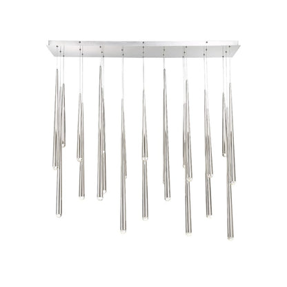 Modern Forms Cascade 23 Light 54" Wide LED Suspended Linear Multi Light Pendant with K-2 Hand Cut Clear Crystal Shades