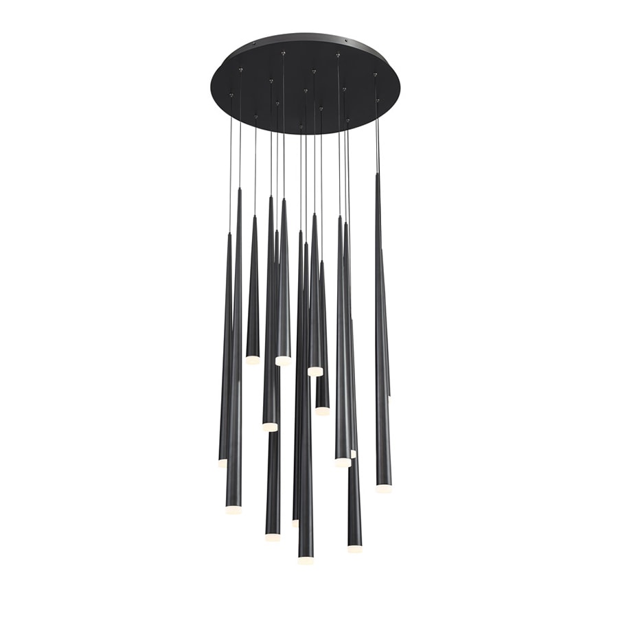 Modern Forms Cascade 15 Light 23" Wide LED Crystal Multi Light Pendant with Frosted Glass Endcap Shades