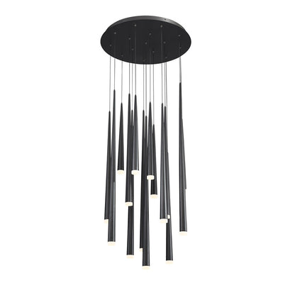 Modern Forms Cascade 15 Light 23" Wide LED Crystal Multi Light Pendant with Frosted Glass Endcap Shades