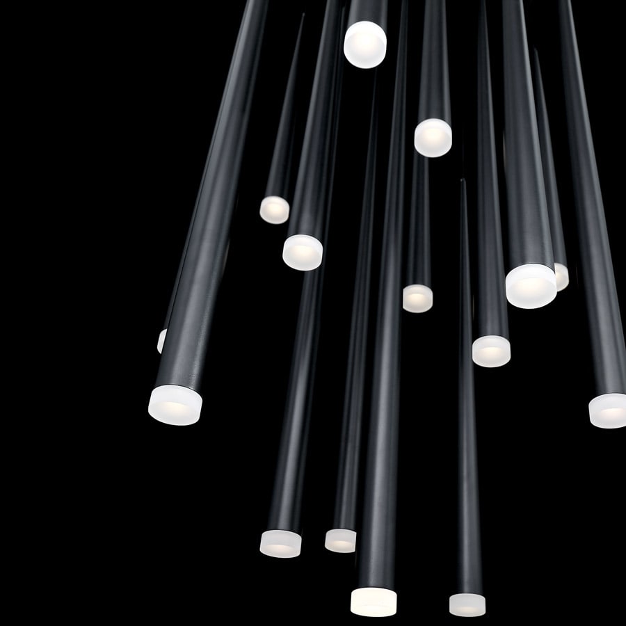 Modern Forms Cascade 15 Light 23" Wide LED Crystal Multi Light Pendant with Frosted Glass Endcap Shades