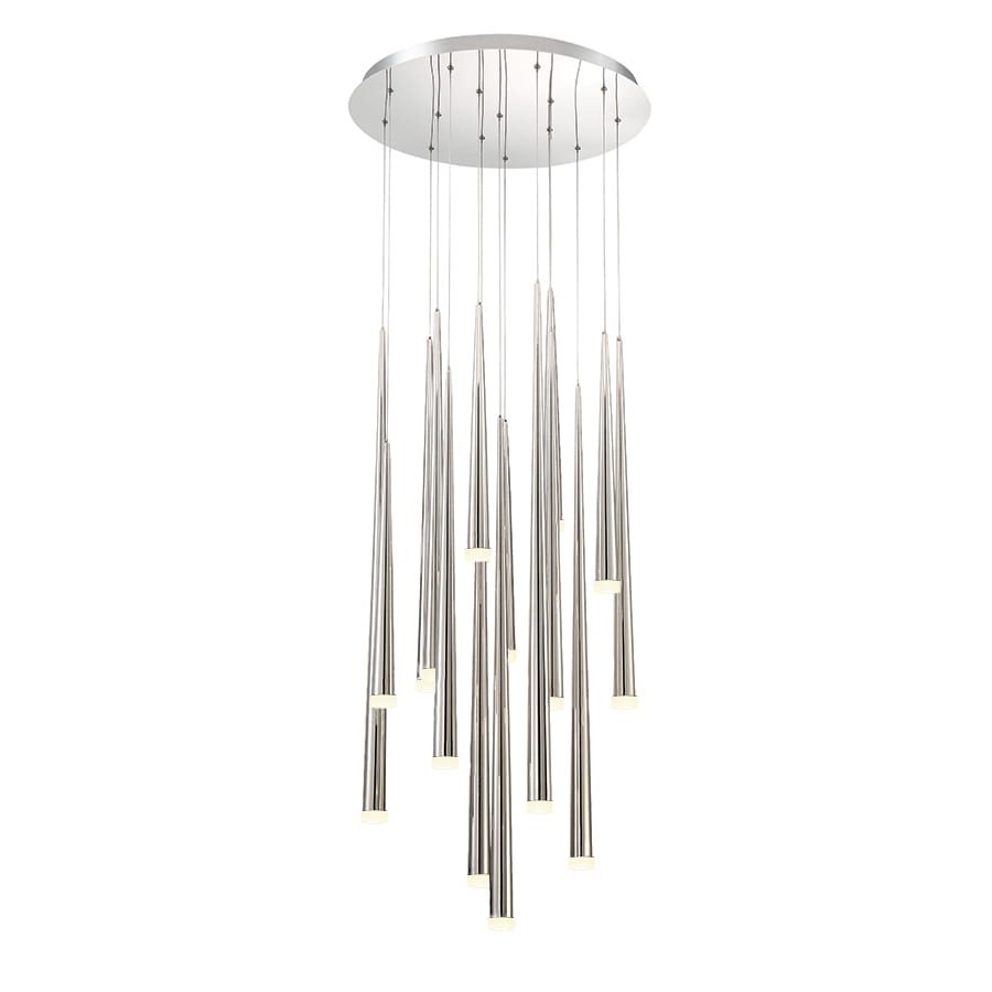 Modern Forms Cascade 15 Light 23" Wide LED Crystal Multi Light Pendant with Frosted Glass Endcap Shades
