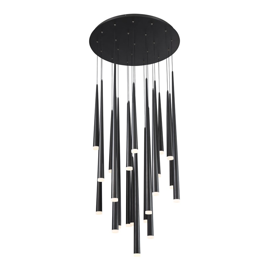 Modern Forms Cascade 21 Light 26" Wide LED Crystal Multi Light Pendant with Frosted Glass Endcap Shades