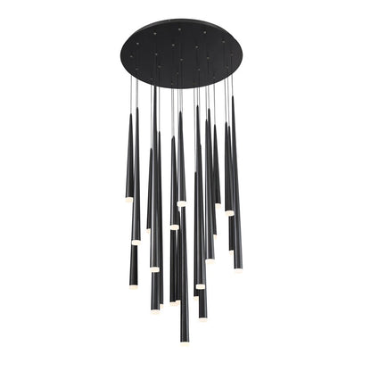 Modern Forms Cascade 21 Light 26" Wide LED Crystal Multi Light Pendant with Frosted Glass Endcap Shades