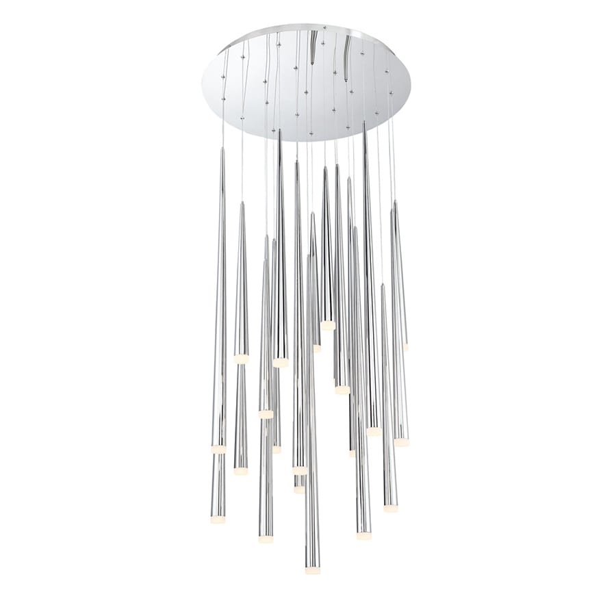 Modern Forms Cascade 21 Light 26" Wide LED Crystal Multi Light Pendant with Frosted Glass Endcap Shades