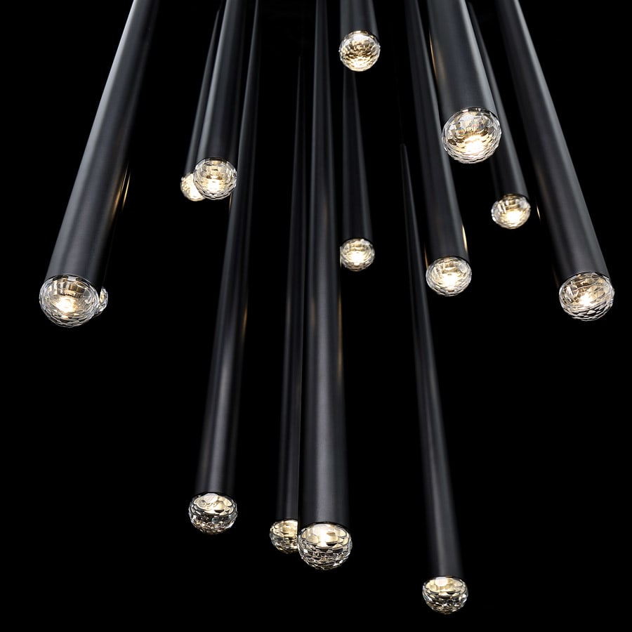 Modern Forms Cascade 21 Light 26" Wide LED Crystal Multi Light Pendant with Frosted Glass Endcap Shades
