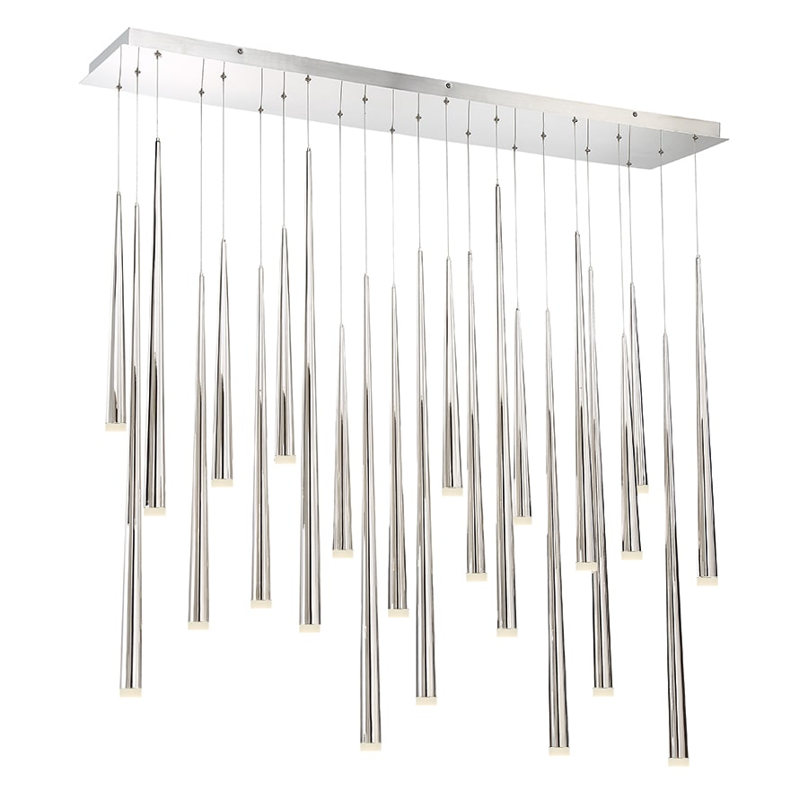 Modern Forms Cascade 23 Light 54" Wide LED Crystal Linear Multi Light Pendant with Frosted Glass Endcap Shades
