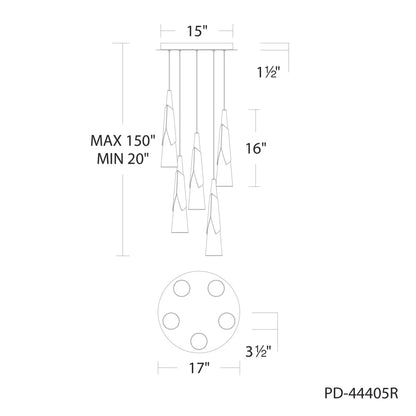 Modern Forms Kilt 5 Light 17" Wide LED Suspension Multi Light Pendant