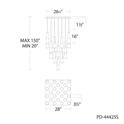Modern Forms Kilt 25 Light 28" Wide LED Suspension Multi Light Pendant