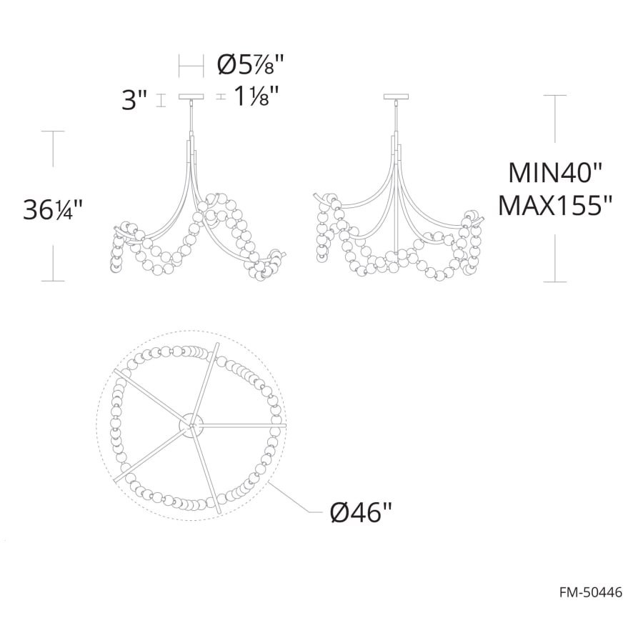Modern Forms Parel 46" Wide LED Pendant