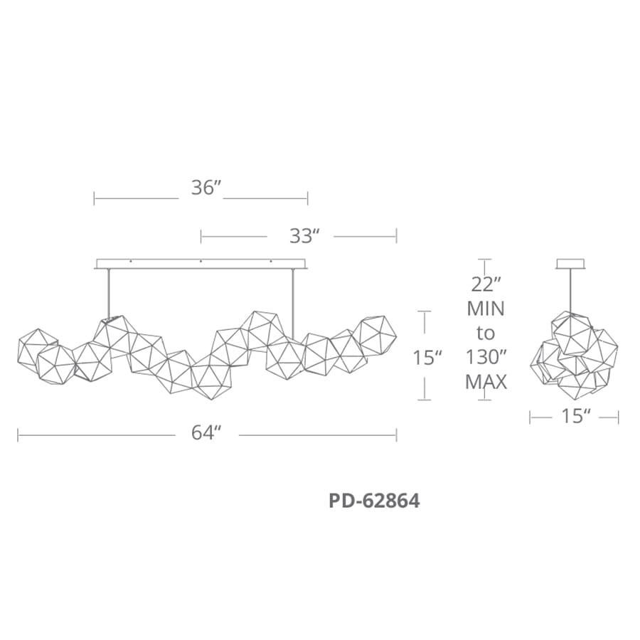 Modern Forms Riddle 64" Wide Integrated LED Linear Chandelier