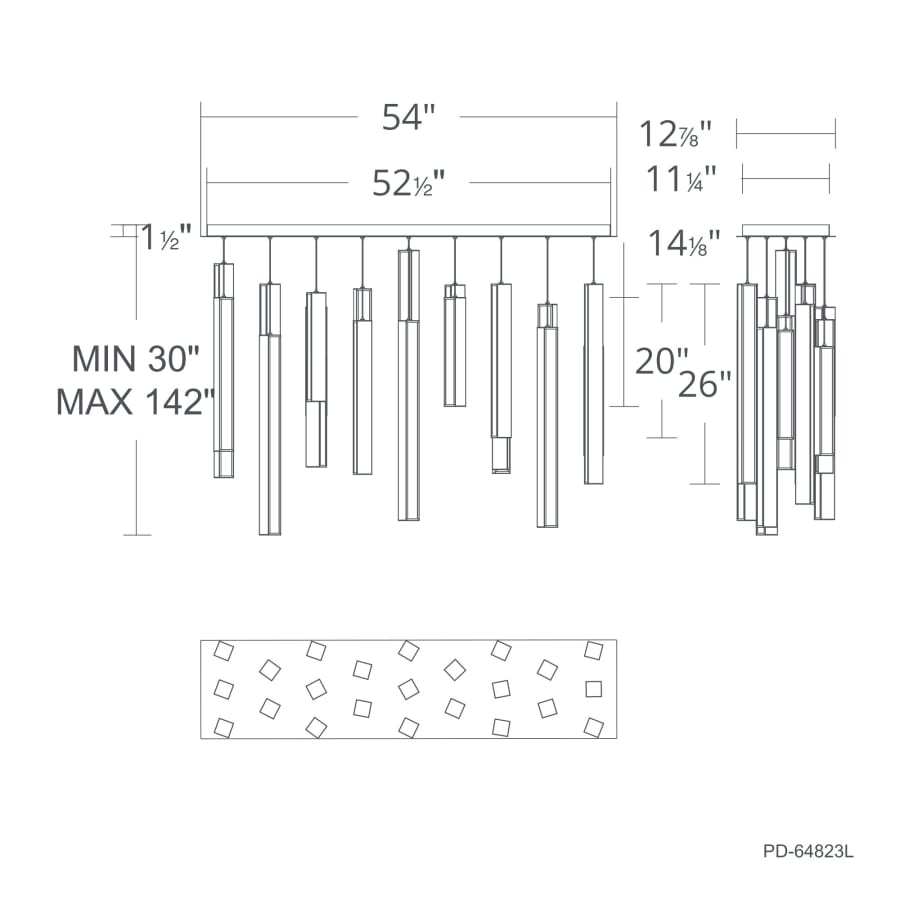 Modern Forms Chaos 23 Light 12" Wide LED Suspension Linear Pendant