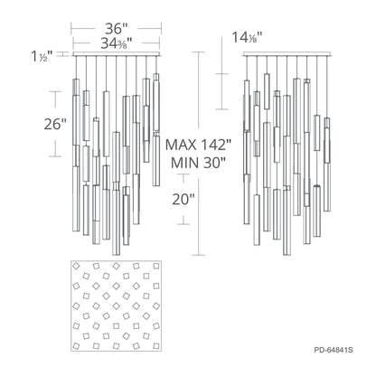 Modern Forms Chaos 41 Light 36" Wide LED Suspension Multi Light Pendant