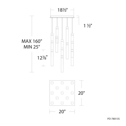 Modern Forms Minx 13 Light 20" Wide LED Crystal Multi Light Pendant