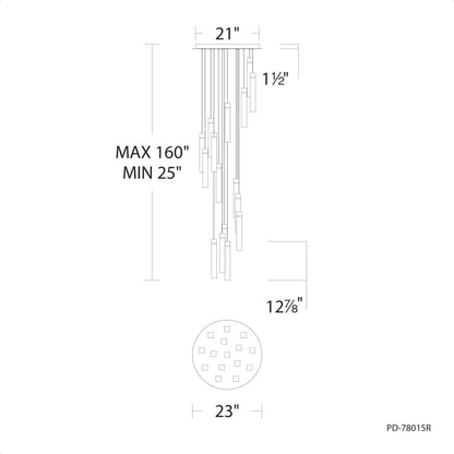 Modern Forms Minx 15 Light 23" Wide LED Crystal Multi Light Pendant