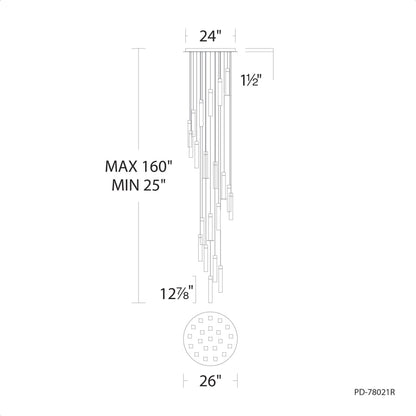 Modern Forms Minx 21 Light 26" Wide LED Crystal Multi Light Pendant