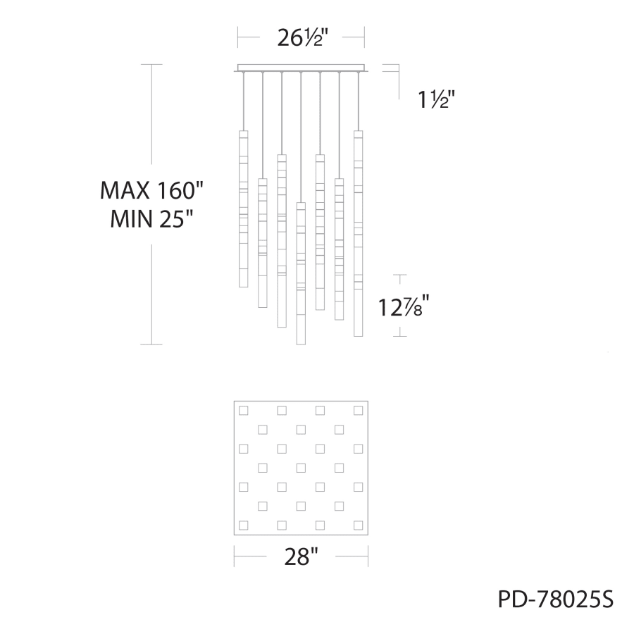 Modern Forms Minx 25 Light 28" Wide LED Crystal Multi Light Pendant
