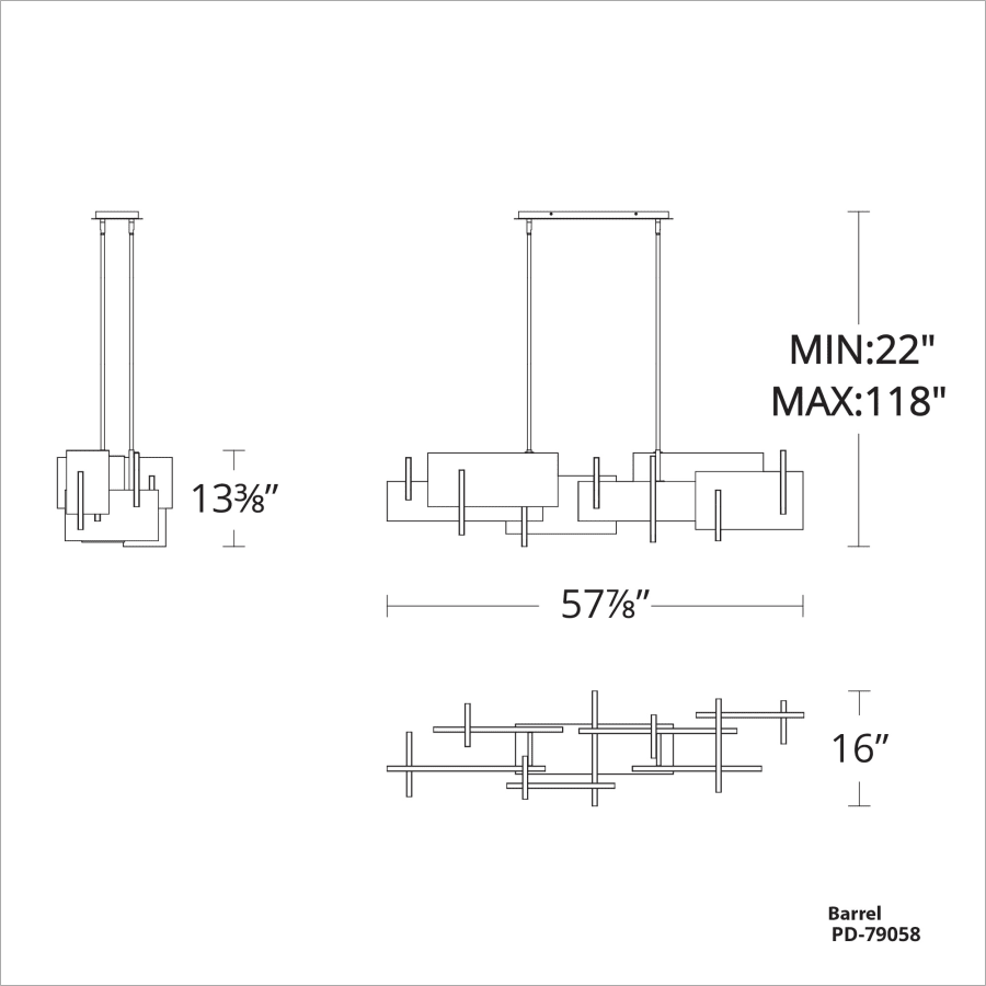 Modern Forms Amari 58" Wide LED Chandelier