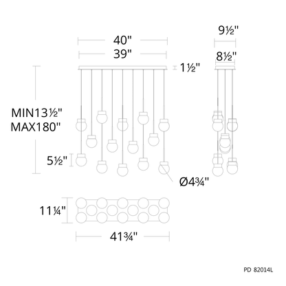 Modern Forms Double Bubble 14 Light 10" Wide LED Suspension Multi Light Pendant