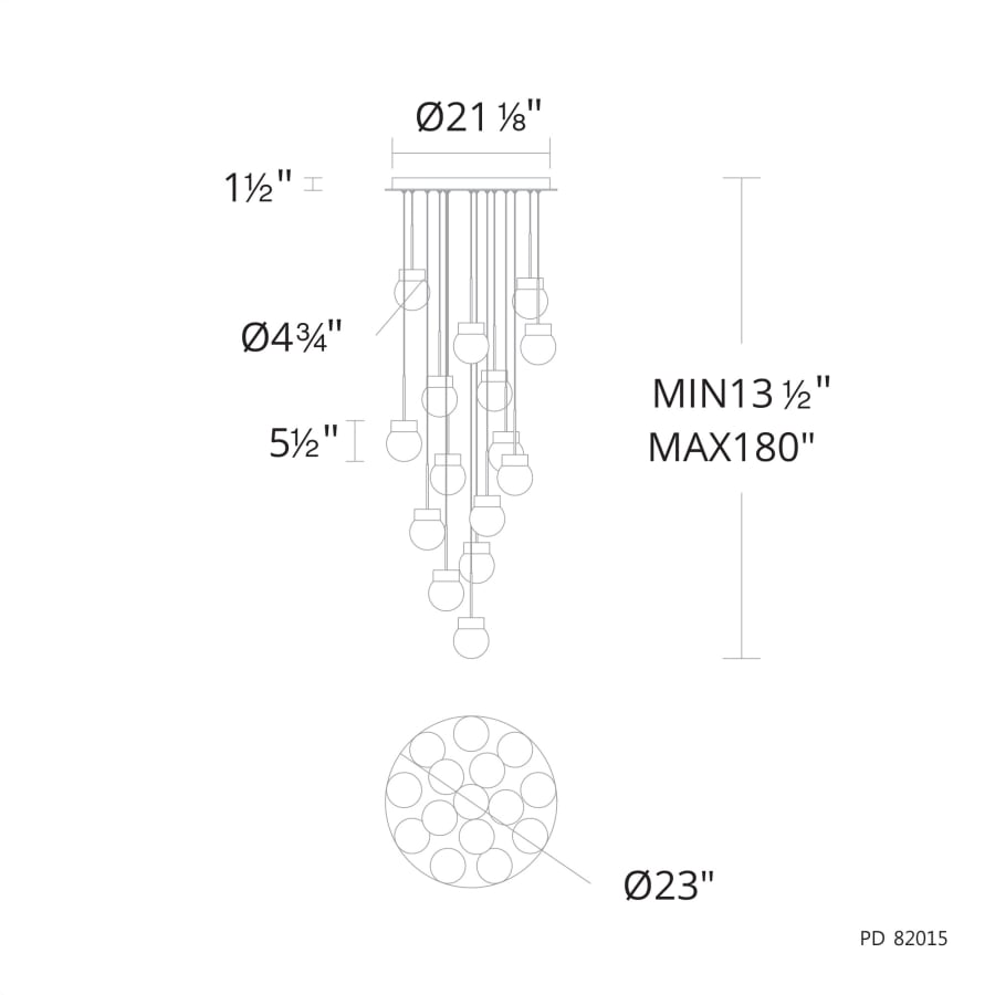 Modern Forms Double Bubble 15 Light 23" Wide LED Suspension Multi Light Pendant