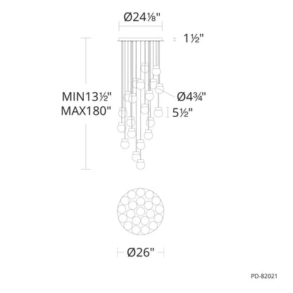 Modern Forms Double Bubble 21 Light 26" Wide LED Suspension Multi Light Pendant