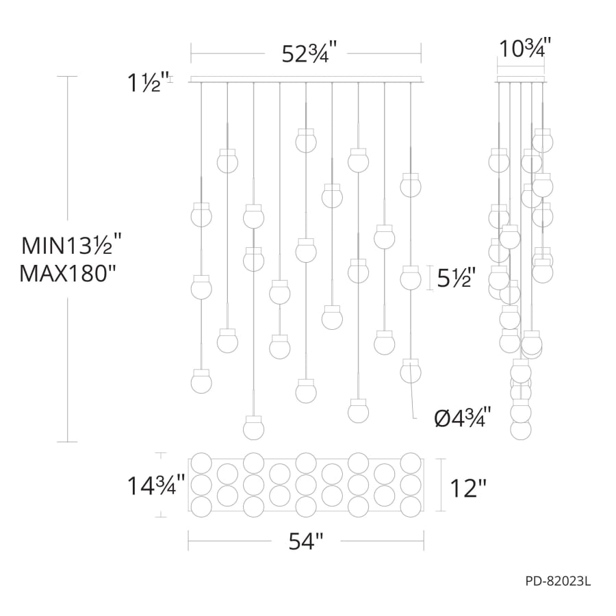 Modern Forms Double Bubble 23 Light 14" Wide LED Suspension Multi Light Pendant