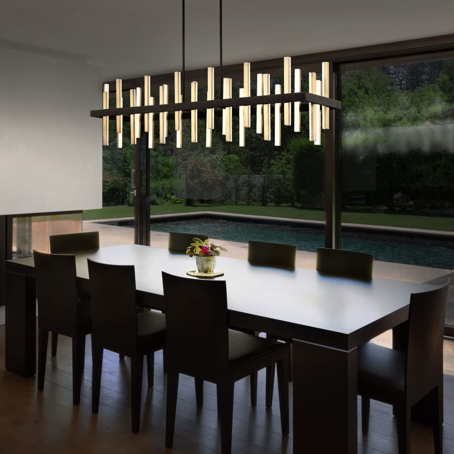 Modern Forms Harmonix 27 Light 56" Wide LED Abstract Linear Chandelier