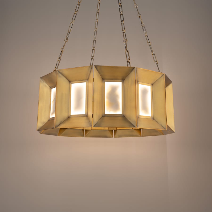 Modern Forms Austen 36" Wide LED Drum Chandelier with Natural Jade Stone Shades