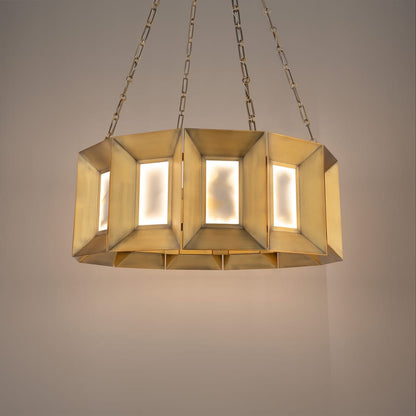 Modern Forms Austen 36" Wide LED Drum Chandelier with Natural Jade Stone Shades