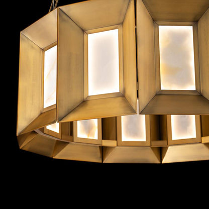 Modern Forms Austen 36" Wide LED Drum Chandelier with Natural Jade Stone Shades