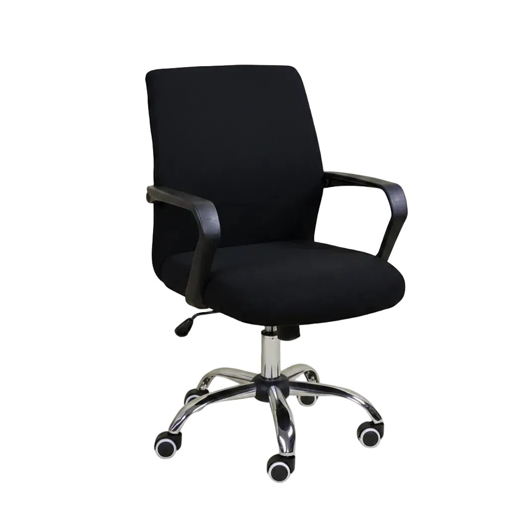 back view of elastic office chair cover with clean structure