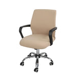 office chair cover styled in home workspace setup