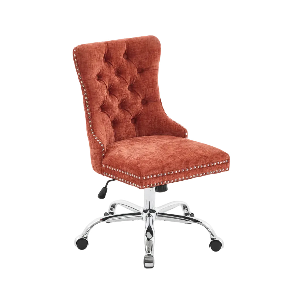 chenille office chair paired with desk setup