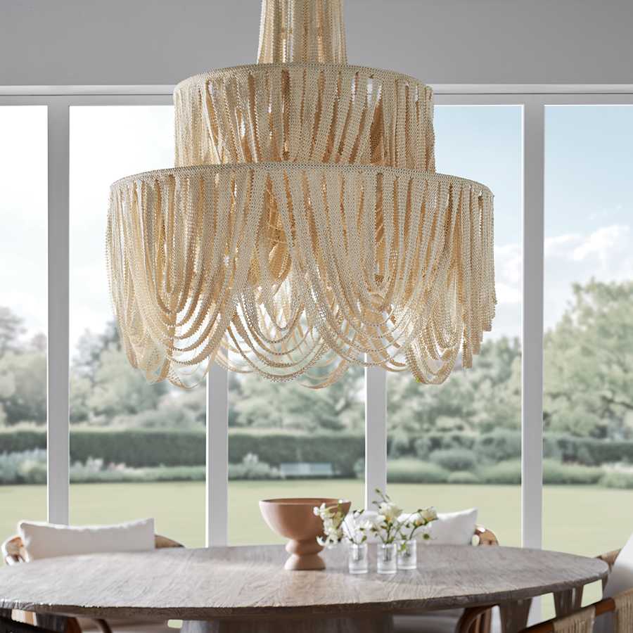Palecek Selita 8 Light 43" Wide Beaded Ring Chandelier