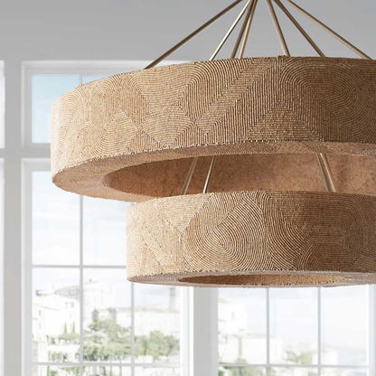 Palecek Monterey 16 Light 51" Wide Beaded Ring Chandelier