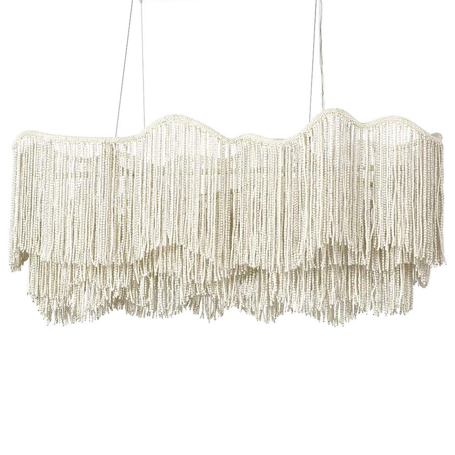 Palecek Elena 6 Light 55" Wide Beaded Linear Chandelier