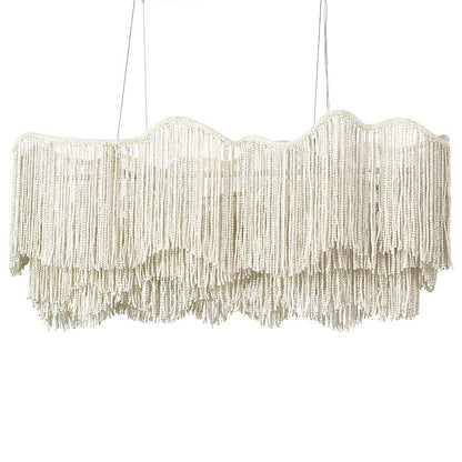 Palecek Elena 6 Light 55" Wide Beaded Linear Chandelier