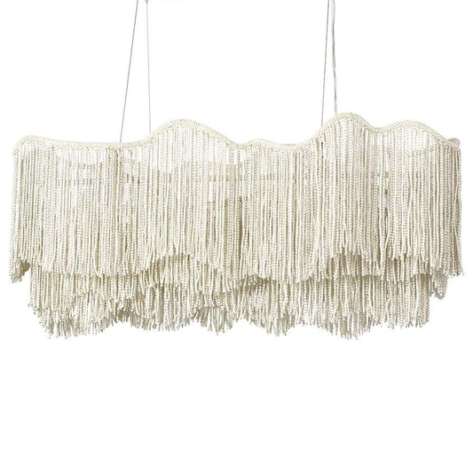 Palecek Elena 6 Light 55" Wide Beaded Linear Chandelier