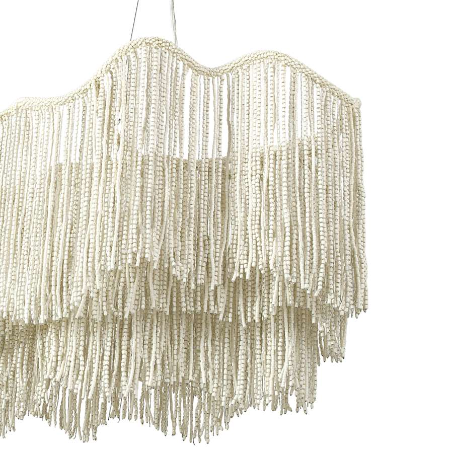 Palecek Elena 6 Light 55" Wide Beaded Linear Chandelier