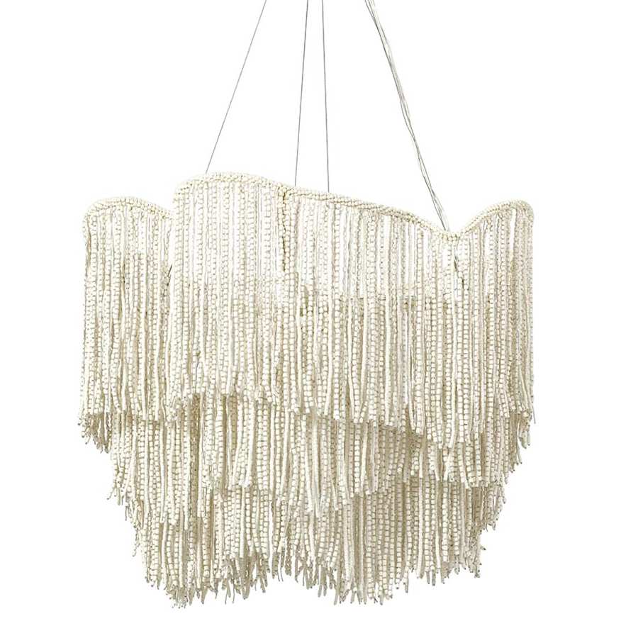 Palecek Elena 4 Light 28" Wide Beaded Waterfall Chandelier