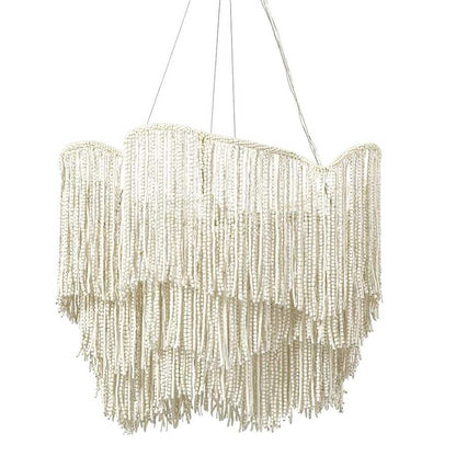 Palecek Elena 4 Light 28" Wide Beaded Waterfall Chandelier