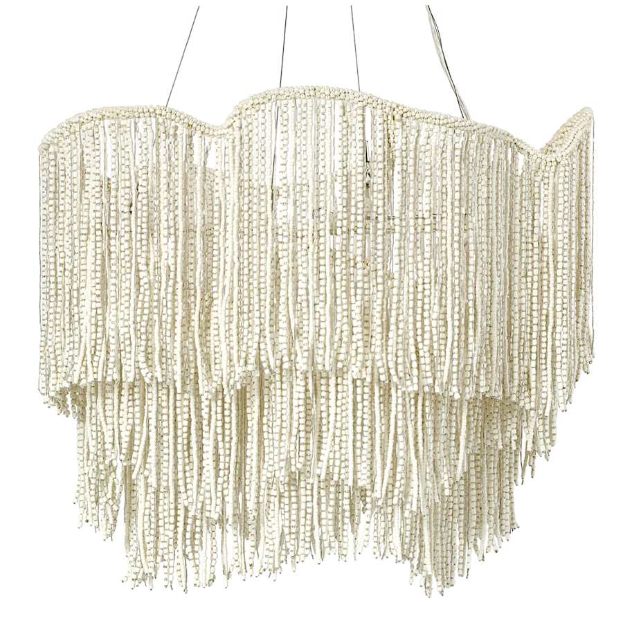 Palecek Elena 4 Light 28" Wide Beaded Waterfall Chandelier