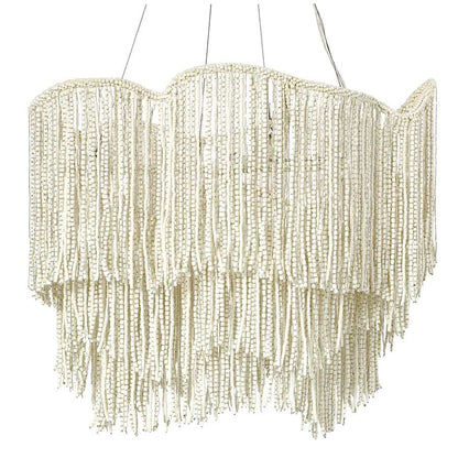 Palecek Elena 4 Light 28" Wide Beaded Waterfall Chandelier