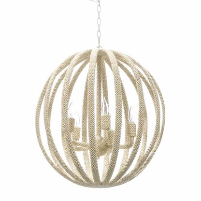 Palecek Madera 5 Light 24" Wide Beaded Globe Chandelier