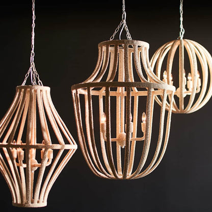 Palecek Madera 5 Light 24" Wide Beaded Globe Chandelier