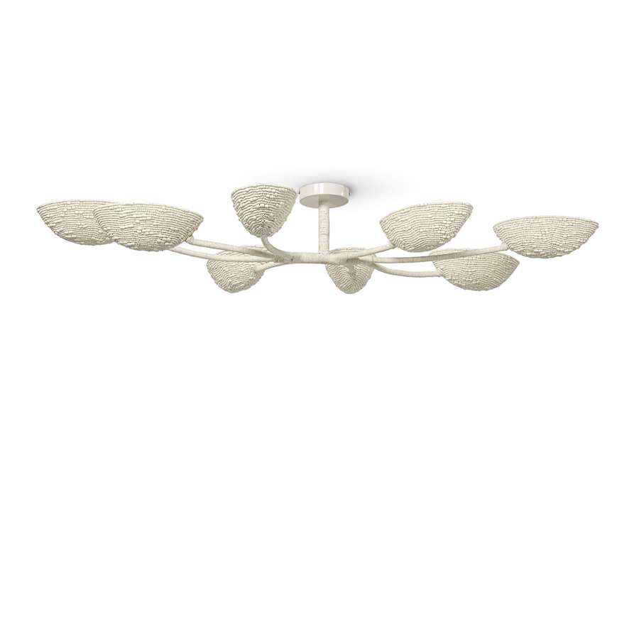 Palecek Delilah 8 Light 56" Wide Semi-Flush Linear Ceiling Fixture